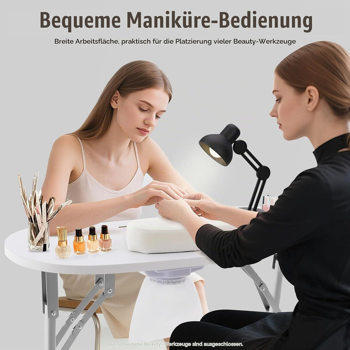 Maniküretisch Nageltisch mit Absaugung Faltbar Maniküre Tisch Multifunktional Nagel Tisch 90x40cm Tr