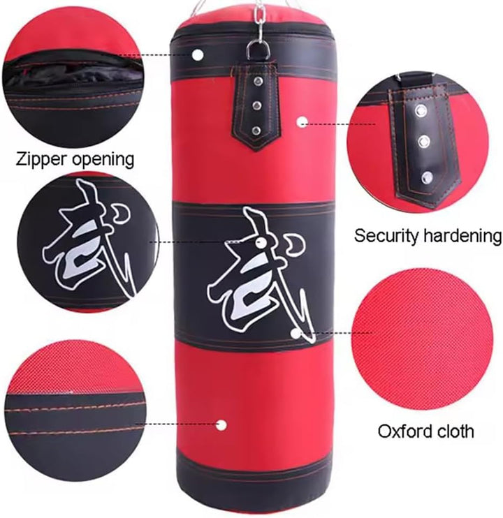 Boxsack Hängend, 15-in-1 Heavy Duty Boxsack, PU-Material Mit dickerer Kette kann 360° gedreht werden