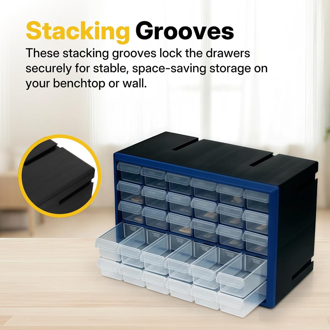 Kleinteilemagazin-Aufbewahrungsschrank mit 9 Schubladen, stapelbarer Hardware-Organizer mit durchsic