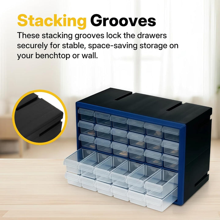 Kleinteilemagazin-Aufbewahrungsschrank mit 9 Schubladen, stapelbarer Hardware-Organizer mit durchsic