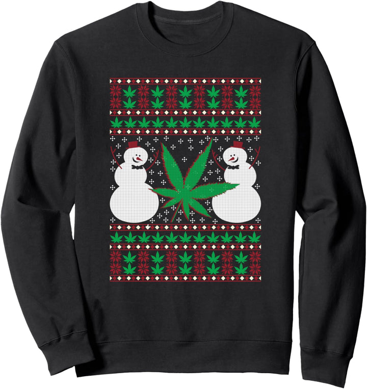 Marijuana Ugly Christmas Santa Holiday Blunt Weed Joint Sweatshirt