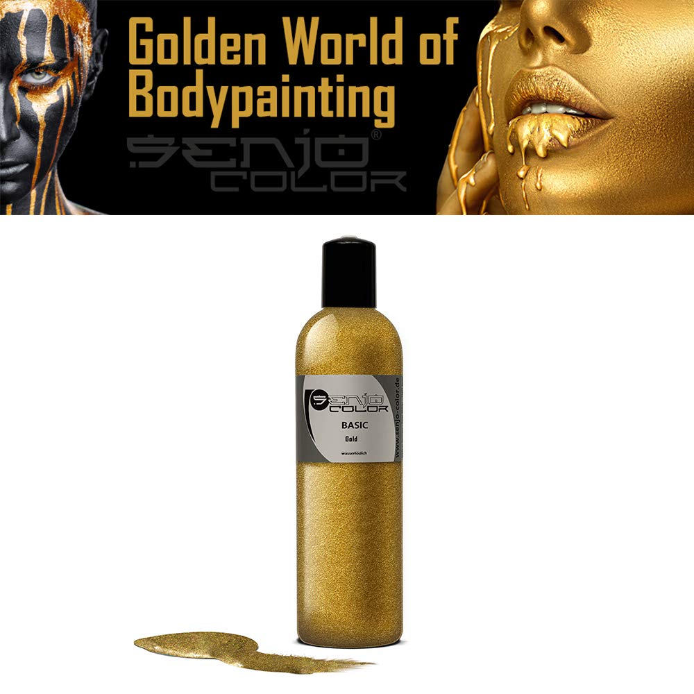 Senjo Color Basic Bodypainting Farbe gold metallic I Kosmetische Körperfarbe parabenfrei I Liquid fü