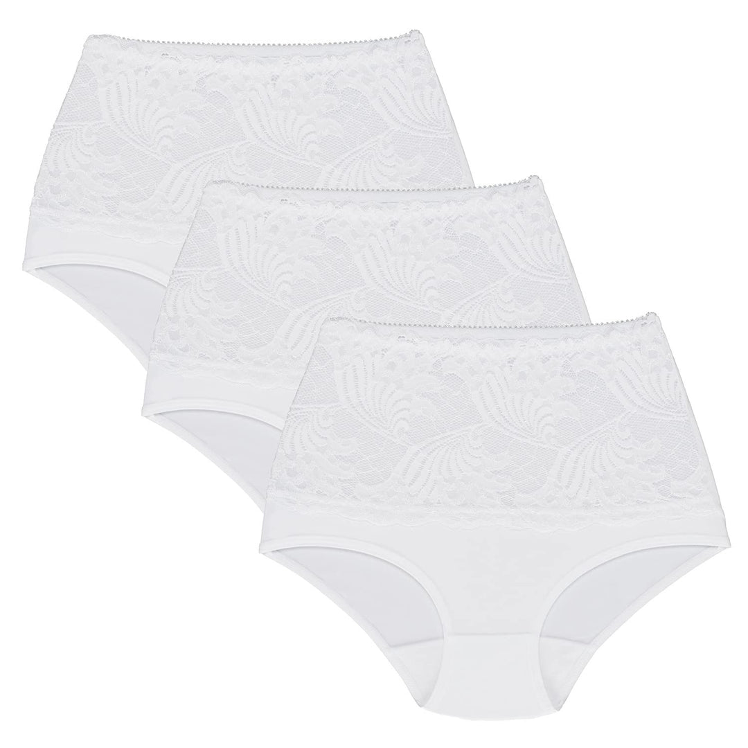 Wolbar Damen Sexy Shapewear-Slips Spitze Miederslip Hohe Taille Figurformende WB207 M (3-er Pack) We