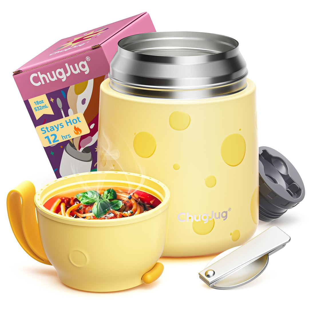 Thermobehälter für Essen 530ml, Edelstahl Thermobecher für Essen Warmhaltebehälter mit Löffel, Ausla