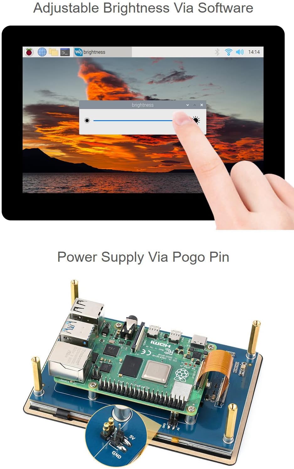 Waveshare 5inch Capacitive IPS Touch Display for Raspberry Pi with 800×480 Resolution DSI Interface