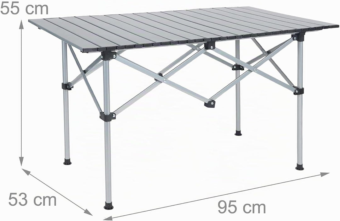Relaxdays Campingtisch, Faltbarer Beistelltisch, HBT 55 x 95 x 53 cm, Camping & Picknick, Klapptisch