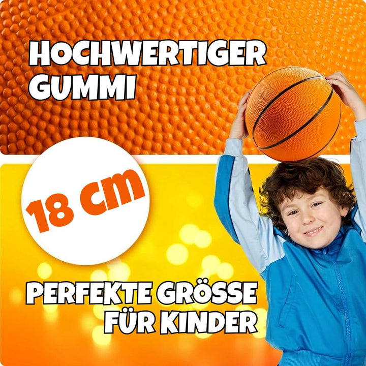 Bedwina Mini Basketbälle - (7 Zoll, Grösse 3) Packung mit 4 - Mini-Hoop-Basketball-Set mit Luftpumpe