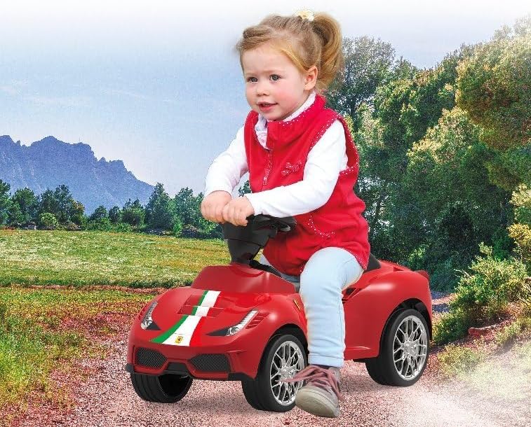 JAMARA 460604 - Rutscher Ferrari 488 GTE - Hupe am Lenkrad, originalgetreue Optik, Kippschutz, Kunst