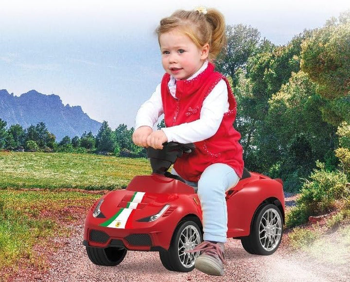 JAMARA 460604 - Rutscher Ferrari 488 GTE - Hupe am Lenkrad, originalgetreue Optik, Kippschutz, Kunst