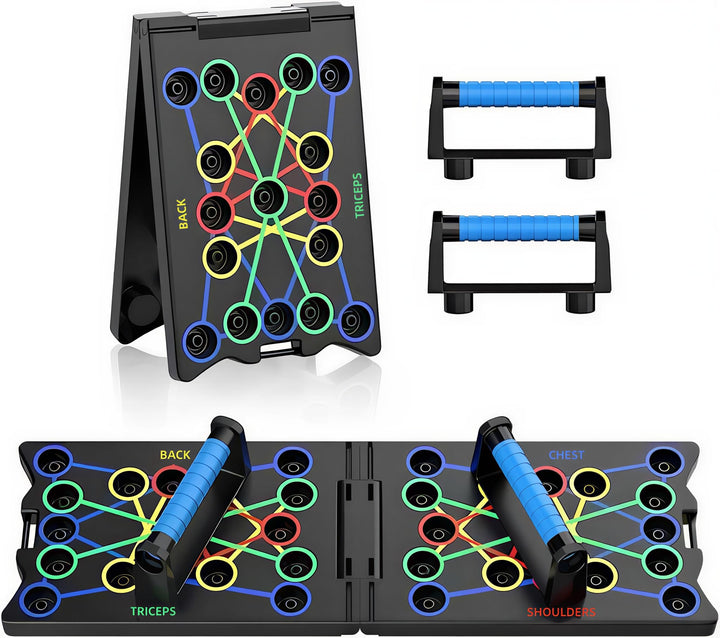 Push Up Board, 24 in 1 Faltbare Tragbare Liegestütz Brett mit 2 Handgriff, Multi-Funktions Portable