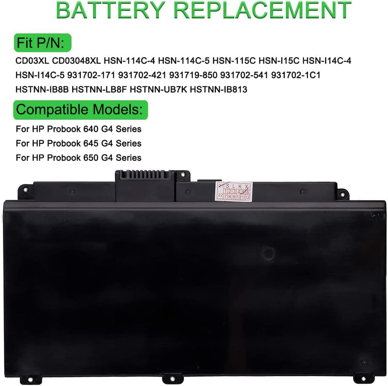 XITAIAN 11.4V 48Wh CD03XL Remplacement Batterie Pour HP HSTNN-IB813 931719-850 931702-171