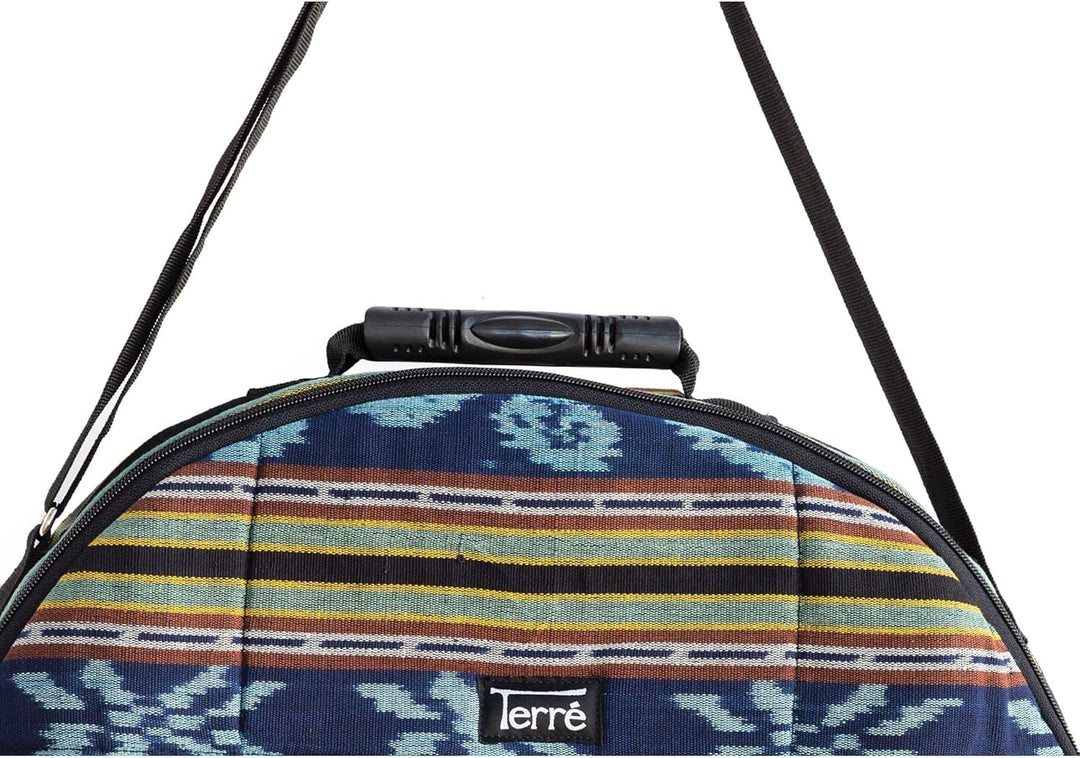 Terré Shamandrum Tasche ROT aus Ikat Ø 40 cm Schamanentrommel Rund Ritual Drum Trageriemen