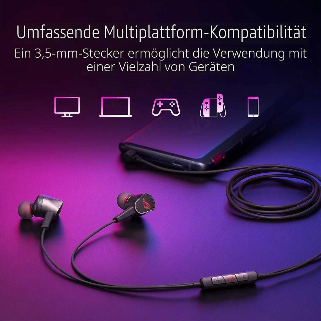 ASUS ROG Cetra II Core In-Ear-Gaming-Kopfhörer (3,5-mm-Stecker, kompatibel mit PCs, Notebooks, Mobil