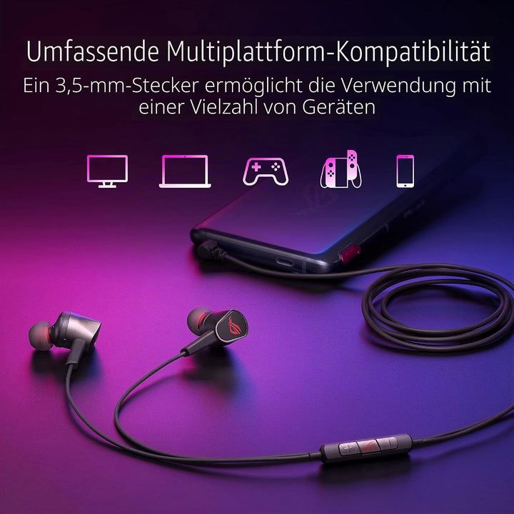 ASUS ROG Cetra II Core In-Ear-Gaming-Kopfhörer (3,5-mm-Stecker, kompatibel mit PCs, Notebooks, Mobil