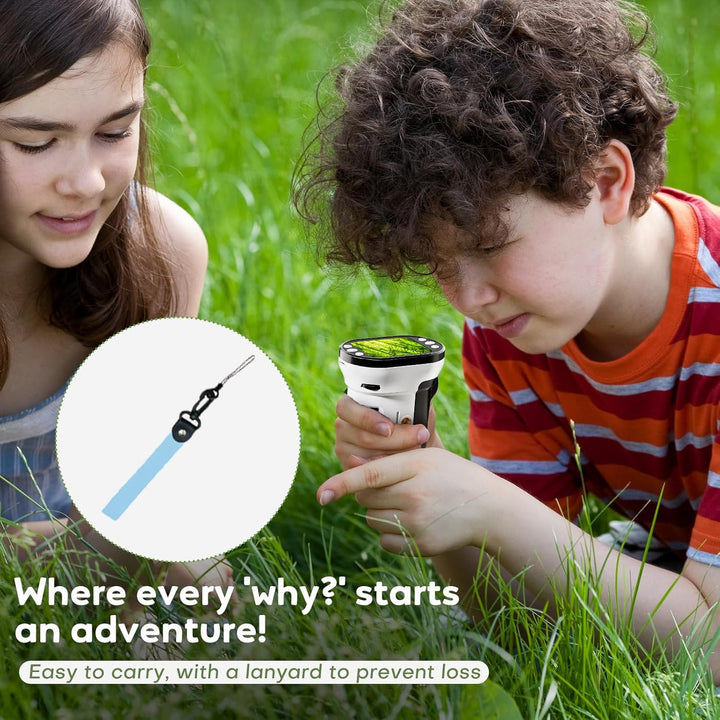 Auveach 3-in-1 Mikroskop für Kinder 1000X, USB Tragbares Digitales Mikroskop mit 2,0" Bildschirm - W