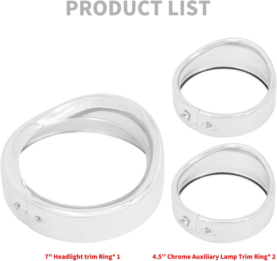 HCmotorku Motorrad 17,8 cm Scheinwerfer-Zierring 11,4 cm Nebelscheinwerfer-Zierring-Set Visier-Stil