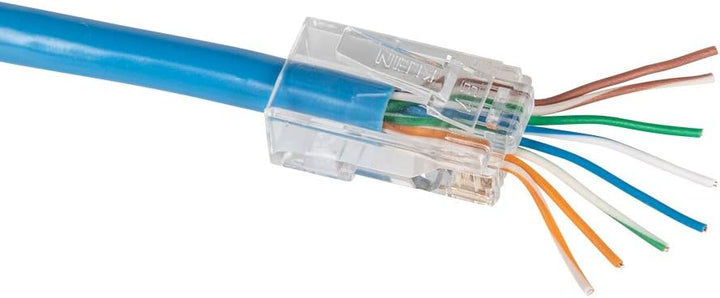 Klein Tools VDV826-703 Modularer Daten-Stecker, RJ45, CAT6, Durchgangsverbinder, 50 Stück, Farblos,