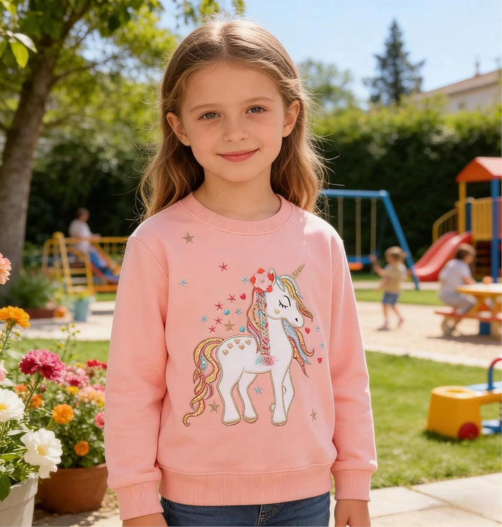 Sweatshirt Mädchen Pullover für Kinder Süss Cartoon Sweater Mädchen Langarmshirts aus Baumwolle Alte