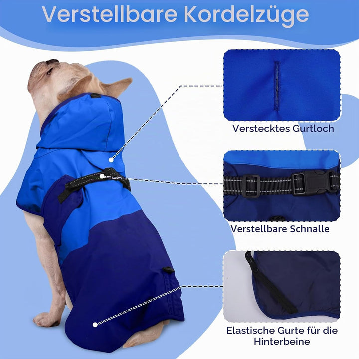 Hunde Regenmantel Kleine Hunde, Wasserdichter Hundemantel mit Kapuze Regenmantel Kleiner Hund Wasser