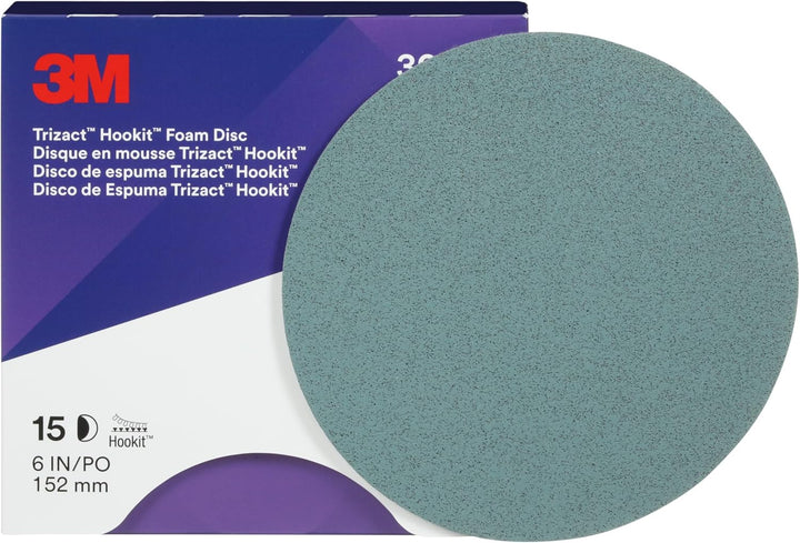 Trizact 3M Hookit Schaumstoffscheibe, 15,2 cm, P5000, 15 Scheiben pro Karton, blau