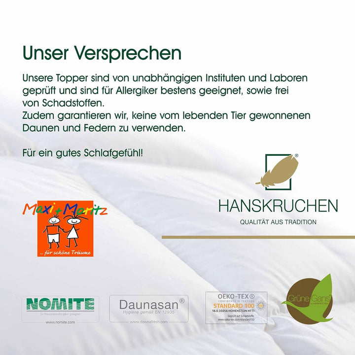 HANSKRUCHEN® Maxi und Moritz Baby Kopfkissen 40x60 cm - Made in Germany Flachkissen aus 100% Baumwol