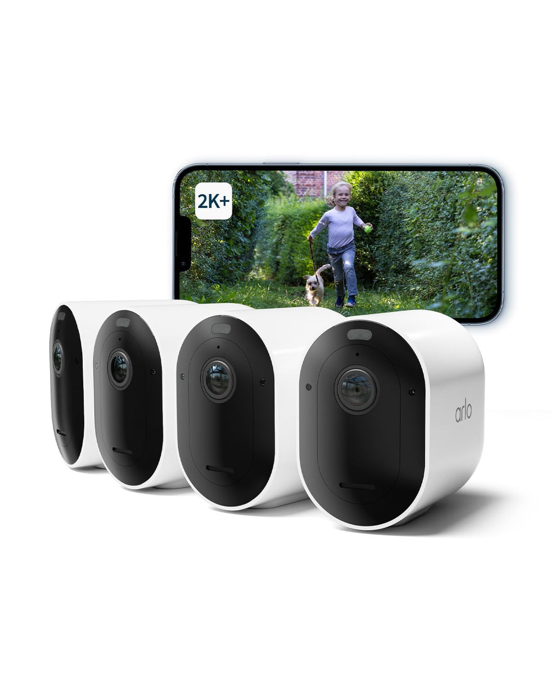 Arlo Pro 5 Überwachungskamera Aussen WLAN, 2K+ HDR Video, Kabellos, Verbesserte Farbnachtsicht, 160°