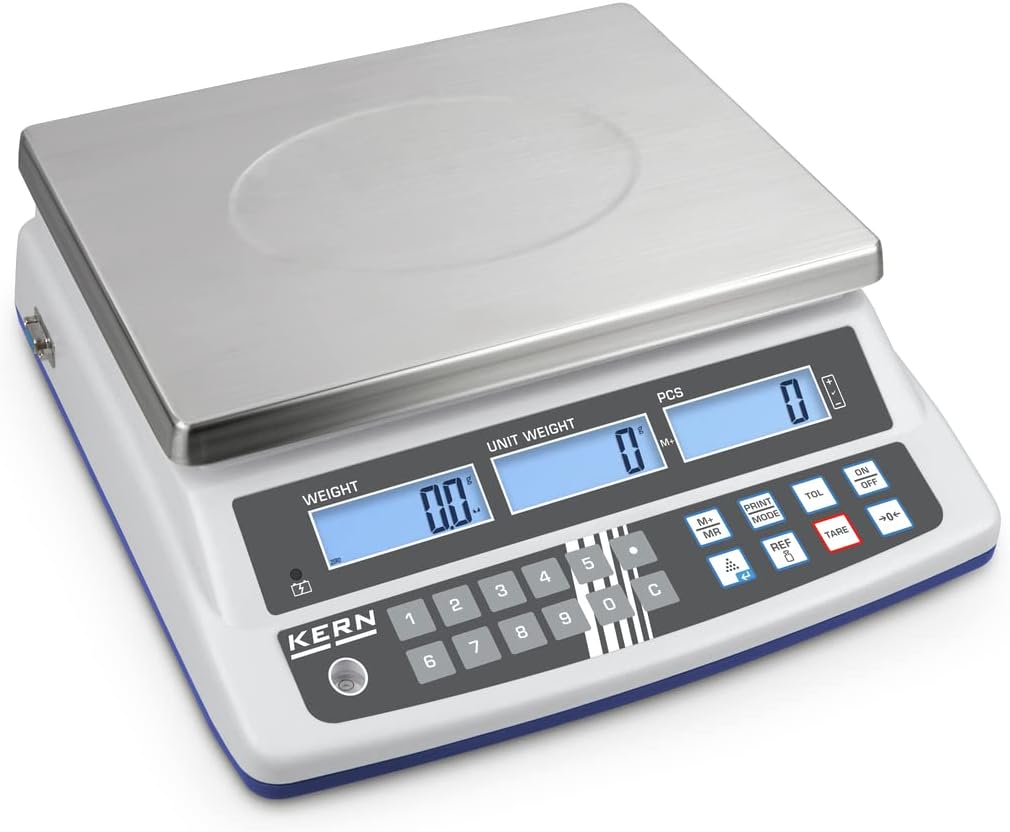 KERN Zählwaage CPE (Wägebereich 30 kg, drei Displays für Gewichtsanzeige, Referenzgewicht, Gesamtstü
