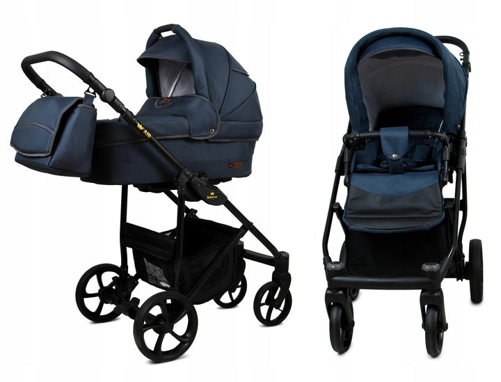 BabyLux® Kinderwagen Set 2 in 1 - Air - Antracyt - incl. Babywanne, Buggy Sportsitz - Kinderwagenset