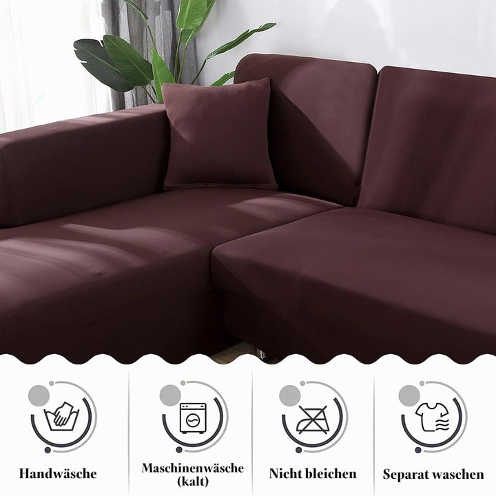 Jaotto Sofa Überwürfe Sofabezug Elastische Spandex Stretch Sofabezüge Couchbezug für L-Form Sofa Uni