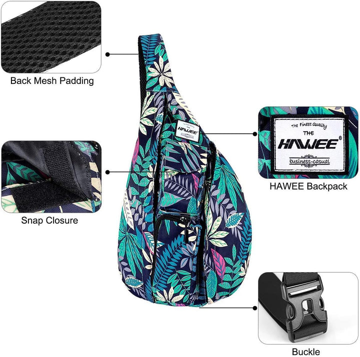 HAWEE Reise Brusttasche Sling Umhangetasche Rucksack Crossbody Schultertasche Daypack Casual für Män