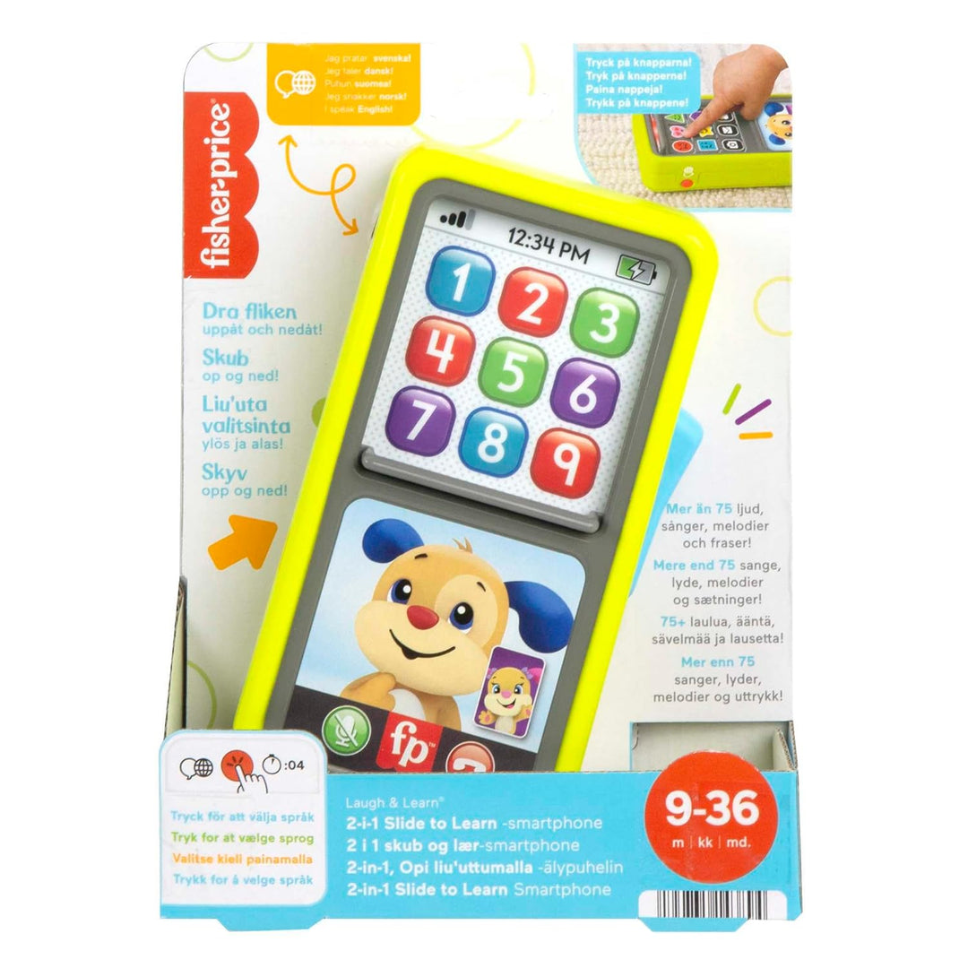 FISHER-PRICE Lernspass 2-in-1 Smartphone, Spielzeugtelefon mit Lichtern und 75+ Liedern, mit Lernspa