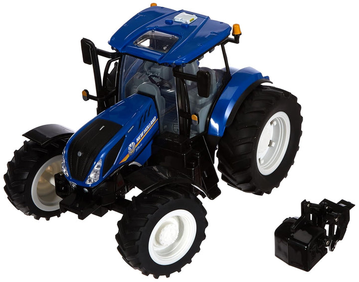 TOMYBritains 43156A1 New Holland, T7.270 Kinder Traktor mit Sound und Licht mit Schaufel zum Ansteck