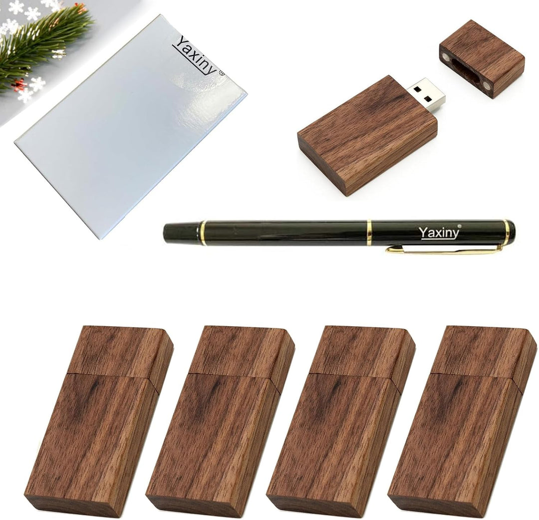 USB-Speicherstick aus Walnussholz, rechteckige Form, USB 2.0/3.0, 5er-Pack Wood USB Disk-4 3.0/16GB
