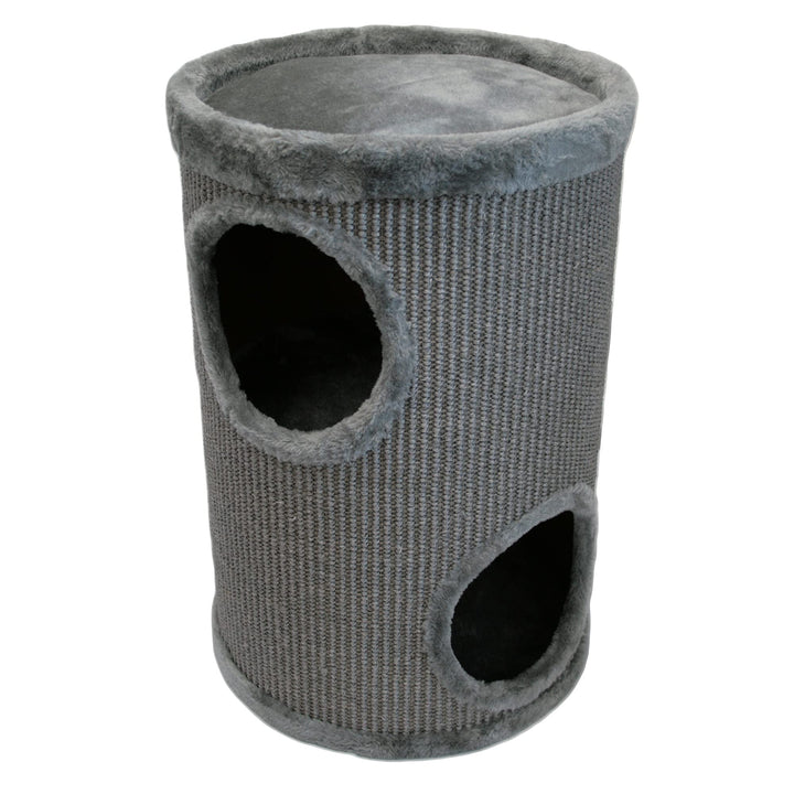 Bontoy Kratztonne Buddy in grau I 36 cm x 55 cm I mit weichem Liegebett I Zwei Höhlen