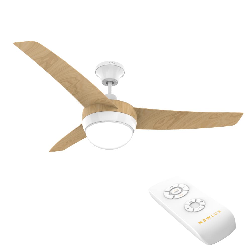 Newlux – Deckenventilator mit Licht und ferngesteuertem Dach W420 mit 3 Flügeln (Ø106 cm), Inverter-