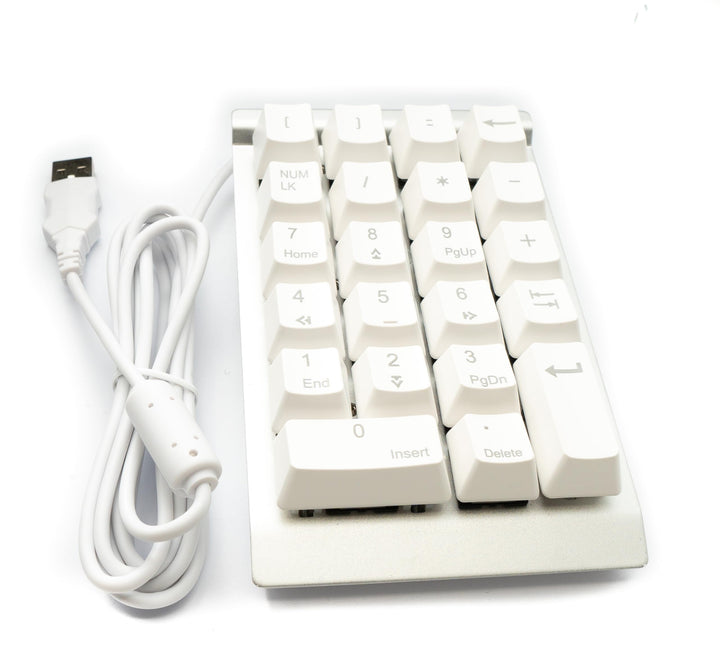 System-S Numpad Ziffernblock 23 Tasten USB 2.0 Typ A mechanische Tastatur mit LED in Weiss