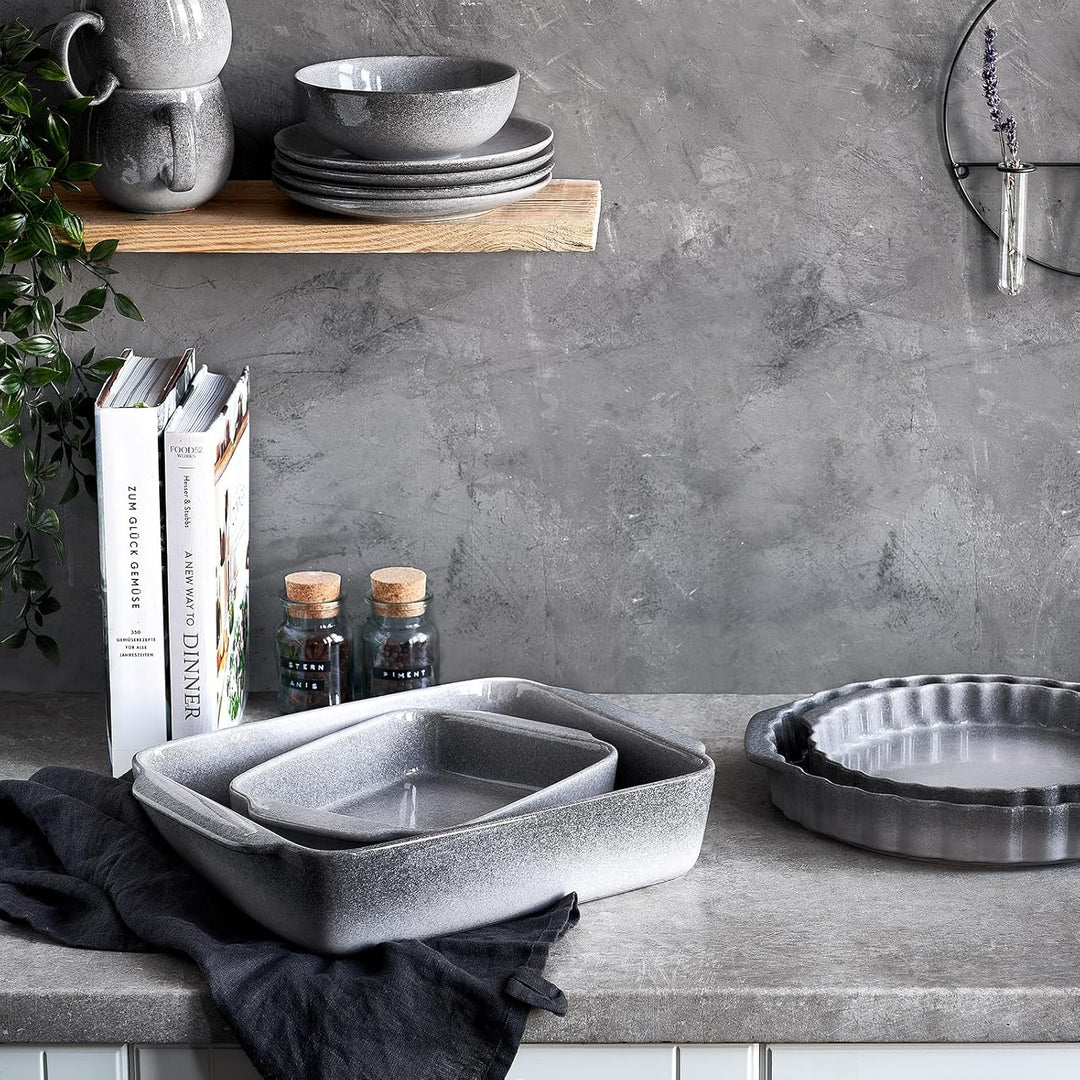 SPRINGLANE Keramik Auflaufform Misty Cliff 2er-Set, Steingut Backform für Lasagne, Quiche oder Tiram
