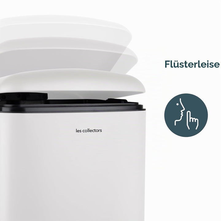 Les Collectors Mülleimer N°728, 30 L, passend für 30–50-Liter-Säcke, Küchen-Tretabfalleimer Edelstah