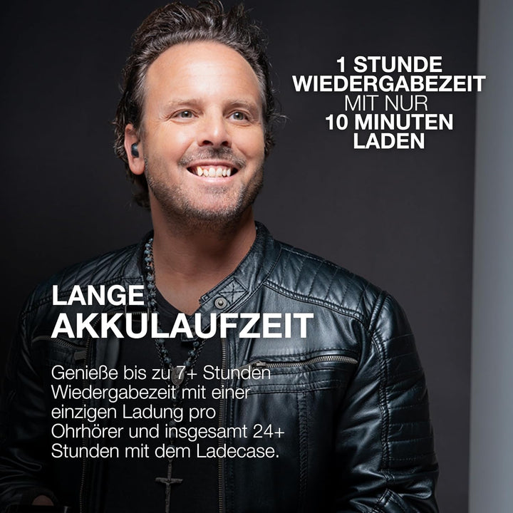 JLab Go Pop ANC In Ear Kopfhörer Bluetooth, Active Noise Cancelling kabellose Kopfhörer 24+ Std. Spi
