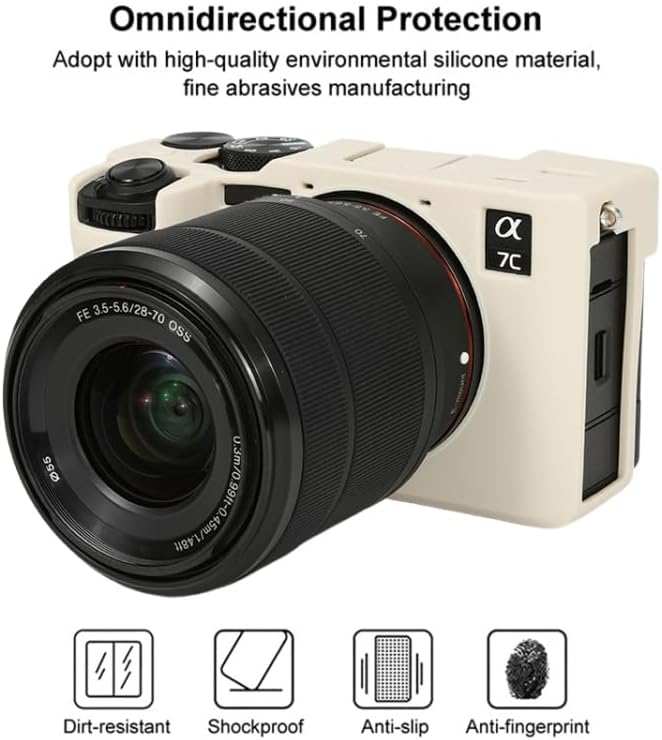 Kameratasche für Sony A7C II/Alpha 7C Mark II, Silikon-Gummi, Kameragehäuse, Schutzhülle für Sony A7