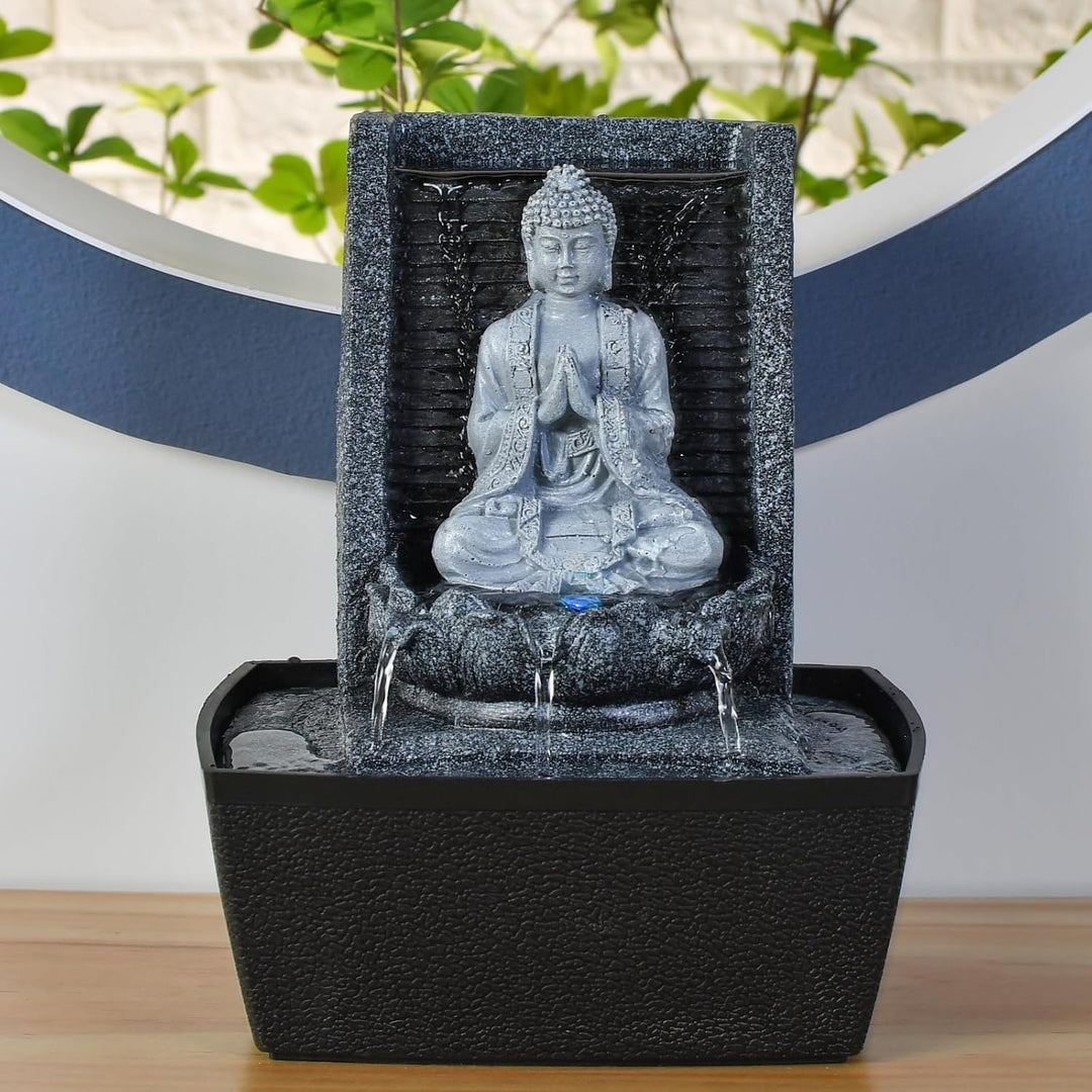 Zen Light scfrb1 Zimmerbrunnen Mauer Buddha Gebet Dunkelgrau/Schwarz 20 x 15 x