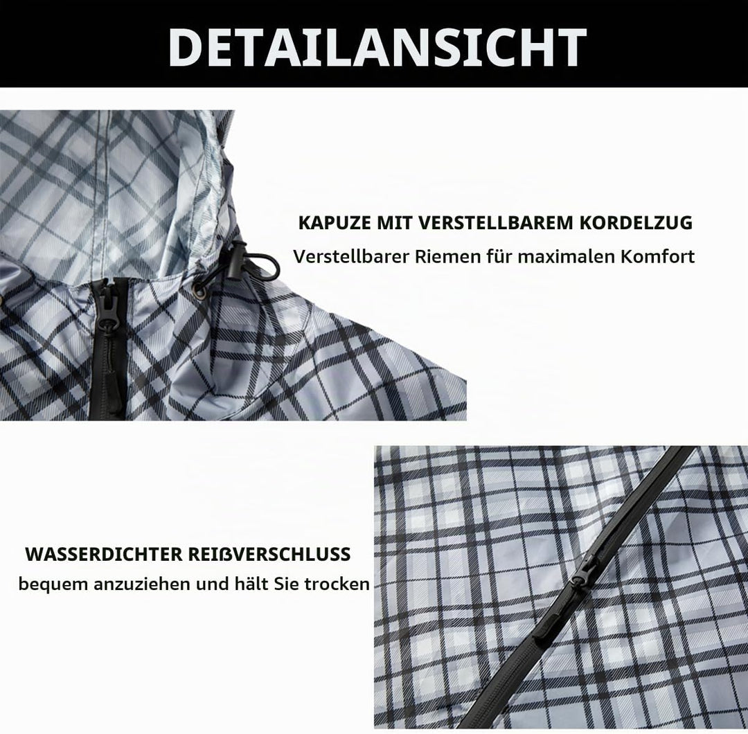 Regenponcho Damen/Herren Outdoor Jacket – Wasserdicht, Leicht &amp; Packbar für Wandern, Camping Mit Kap