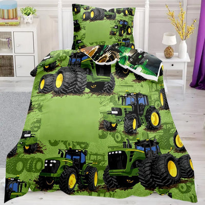 DASIAUTOEM Traktor Kinderbettwäsche, 100x135 Baby Bettwäsche Komplettset, Mit Traktor-Motiven und In