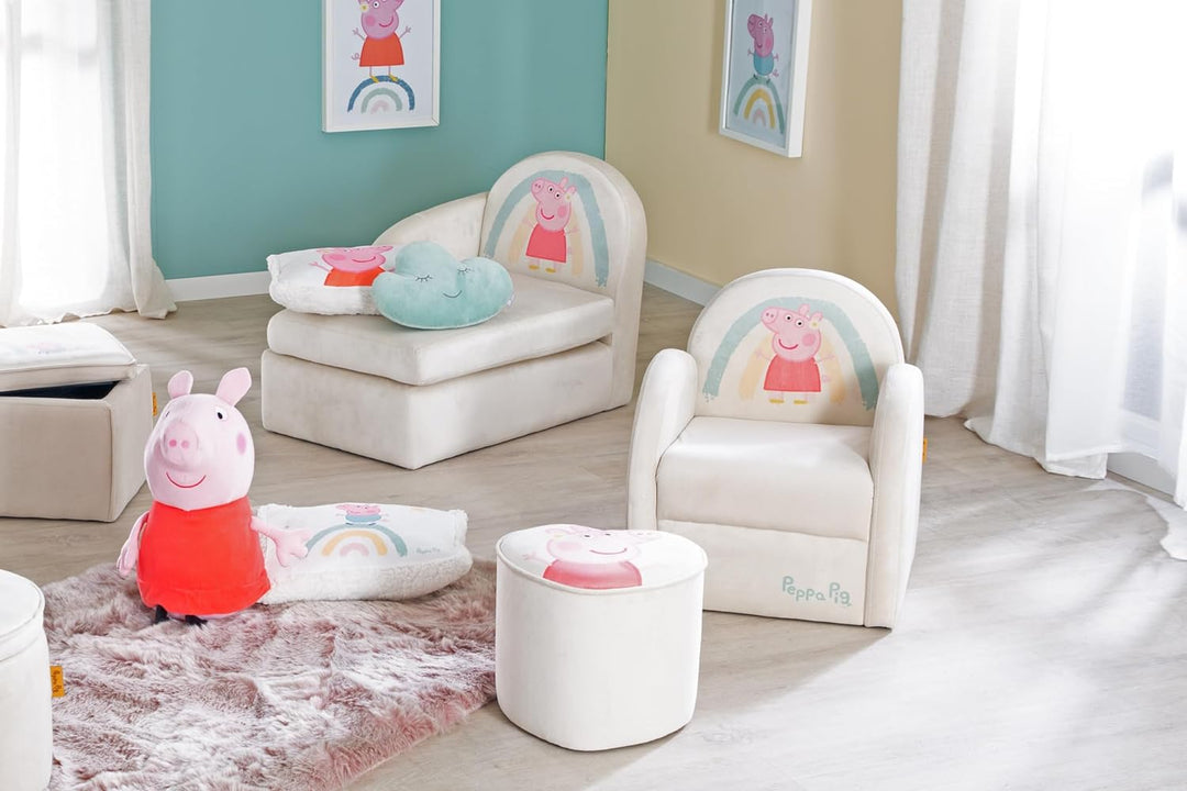 roba Kindersessel im Peppa Pig Design - Sessel mit Armlehne für Jungen & Mädchen ab 18 Monaten - Bel