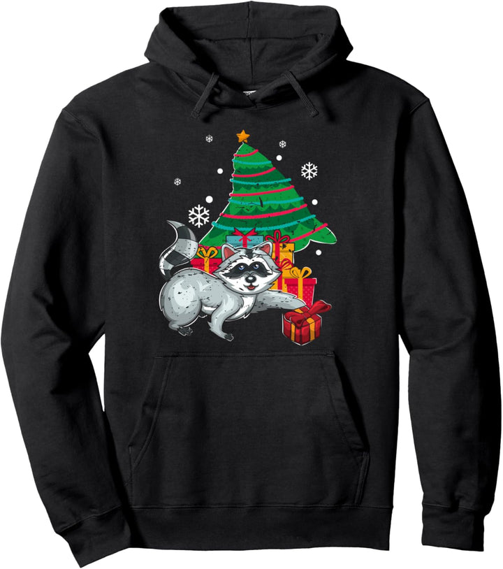Waschbär Dieb Geschenke Weihnachtsbaum Weihnachten Tier Pullover Hoodie