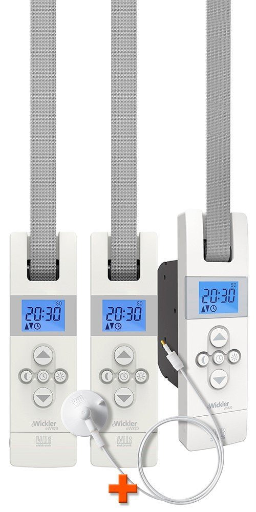 eWickler 3-er Set eW820 Comfort + GRATIS Sonnen- /Dämmerungssensor, 3 Stk. eWickler + Sonnensensor