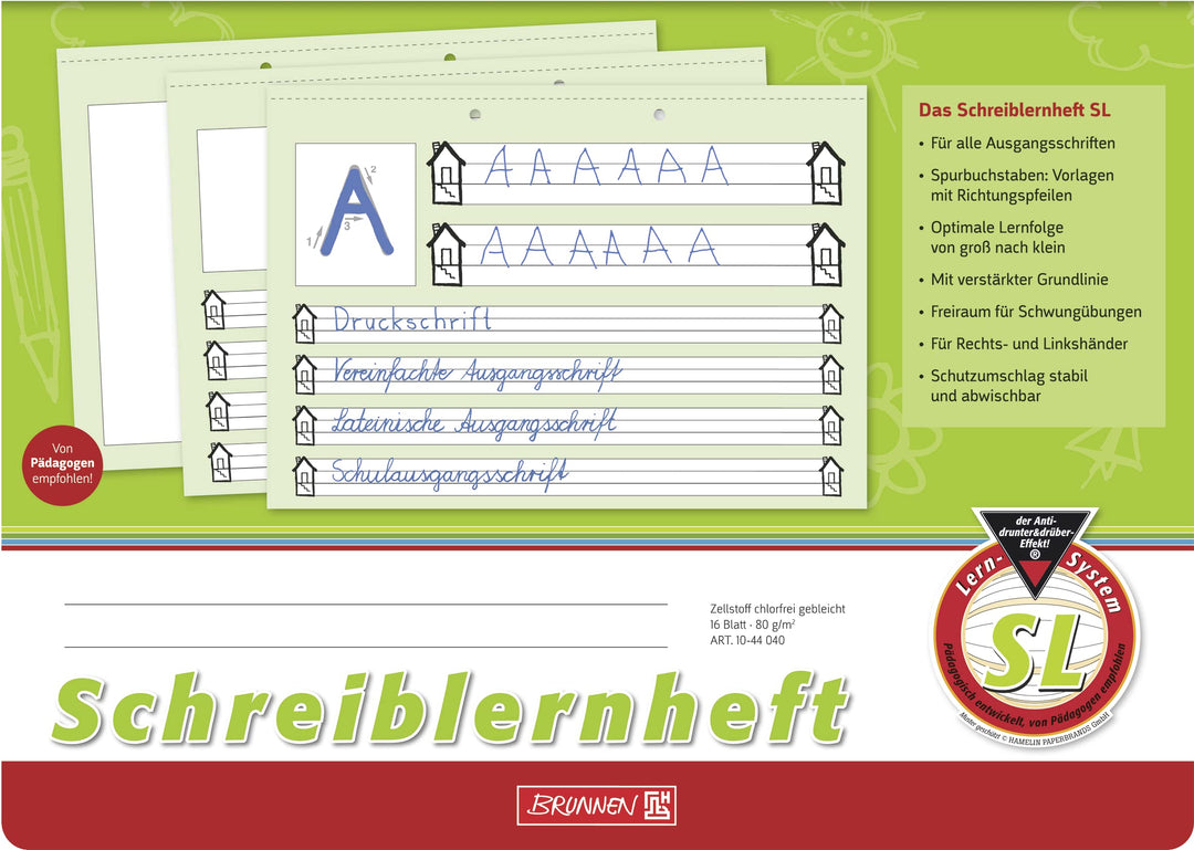 Brunnen Schreiblernheft (20, Lineatur SL) 20 Lineatur SL, 20 Lineatur SL