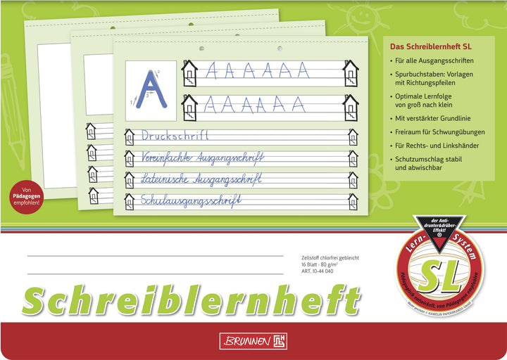 Brunnen Schreiblernheft (20, Lineatur SL) 20 Lineatur SL, 20 Lineatur SL