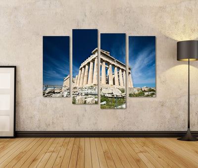 islandburner Bild auf Leinwand Akropolis Blauer Himmel Bilder Wandbilder Poster Leinwand 130x80cm -