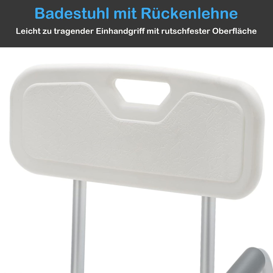 ACXIN Duschstuhl mit Armlehnen Abnehmbar, Duschhocker für senioren 150kg mit lehne, Duschhocker Höhe
